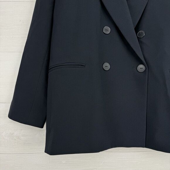 Anthropologie Maeve Double Breasted Blazer Women 16P Navy Oversized Office - Picture 4 of 16